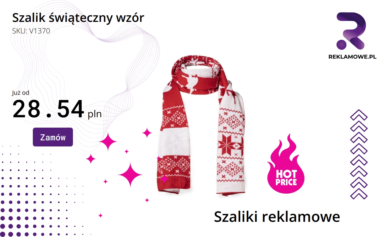 Szalik z wzorem świątecznym