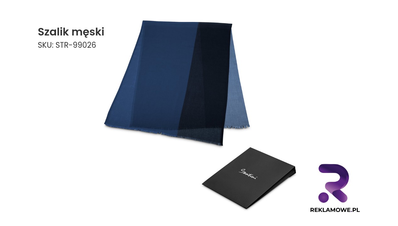 Elegancki szalik męski w kolorze granatowym