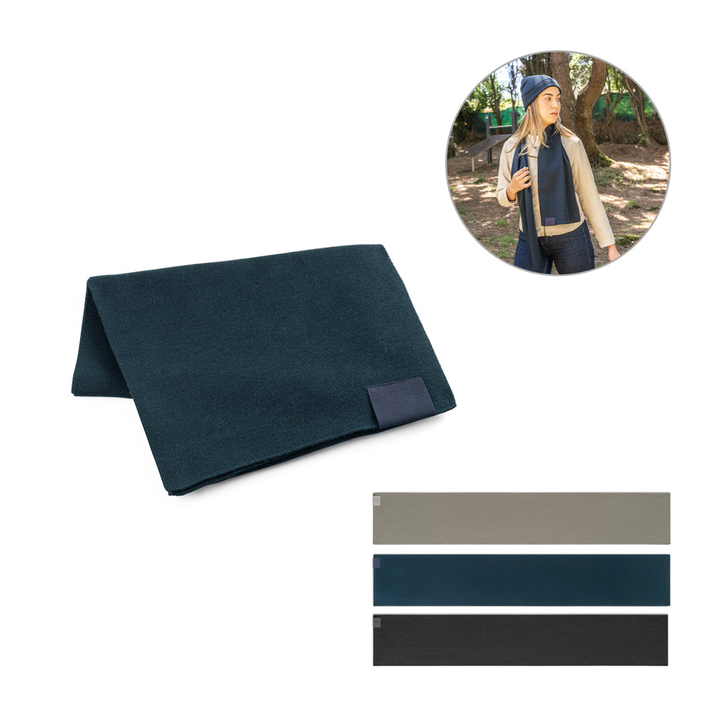 SERENITY. Szalik z poliestru z recyklingu (100% rPET) z przeszyciami do personalizacji 99097_set