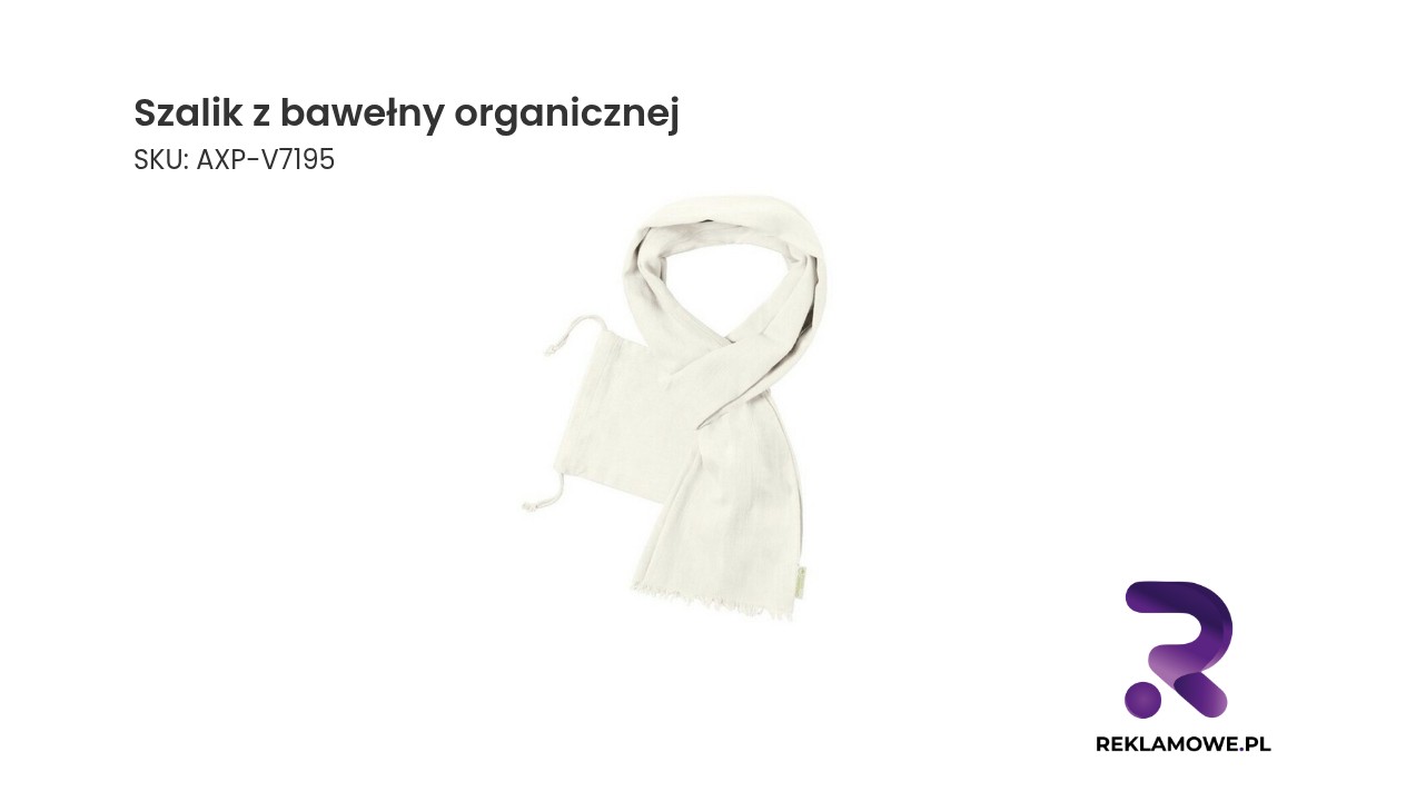 Szalik z bawełny organicznej w naturalnym kolorze